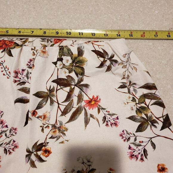 ZARA Women Floral Printed Wide Leg Flowy Boho Pants Large - Picture 6 of 10